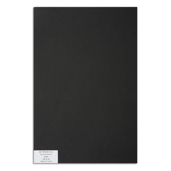 GUNOLD - 3MM PUFFY FOAM - 12" X 18" - BLACK [46002]