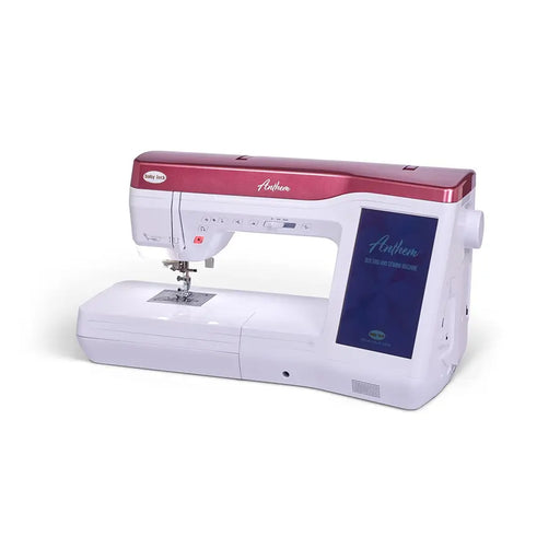 Baby Lock Anthem BLAN sewing and quilting machine angled view showcasing needle area and digital display