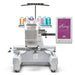 Baby Lock Array 6-needle embroidery machine with touchscreen and multicolor thread spools, front view