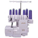 Baby Lock BLSP8 Splendor Serger Machine front view with eight thread cones and ExtraordinAir threading system