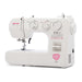 Baby Lock Joy BL25B sewing machine angled right-side view showcasing stitch panel, built-in controls, and threading area.