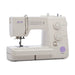 Baby Lock BL35B Zeal Sewing Machine side angle highlighting 25 built-in stitches, length dial, and user-friendly layout.
