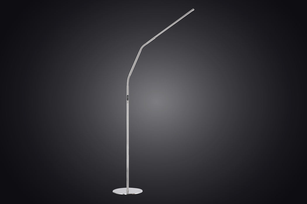 Daylight Slimline 4 floor lamp in brushed steel with ultra-slim LED light head, modern adjustable task lighting for sewing, crafting, and detailed work.
