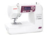 Angled view of the Janome 2030DC-G sewing machine showcasing control panel, needle area, and compact design.