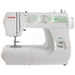 Janome 2212 Sewing Machine front view showcasing stitch selection dials and compact mechanical design.