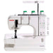 Janome CoverPro 900CPX Cover Hem Machine front view showing threading system, tension dials, and wide sewing bed for professional coverstitching.