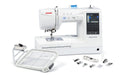 Janome Memory Craft 1000 sewing and embroidery machine with included embroidery hoop and multiple presser feet