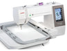 Janome Memory Craft 550E Limited Edition with large embroidery hoop attached, demonstrating spacious embroidery field for oversized projects.