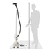 Jiffy J-2 garment steamer shown next to 78-inch height silhouette for scale