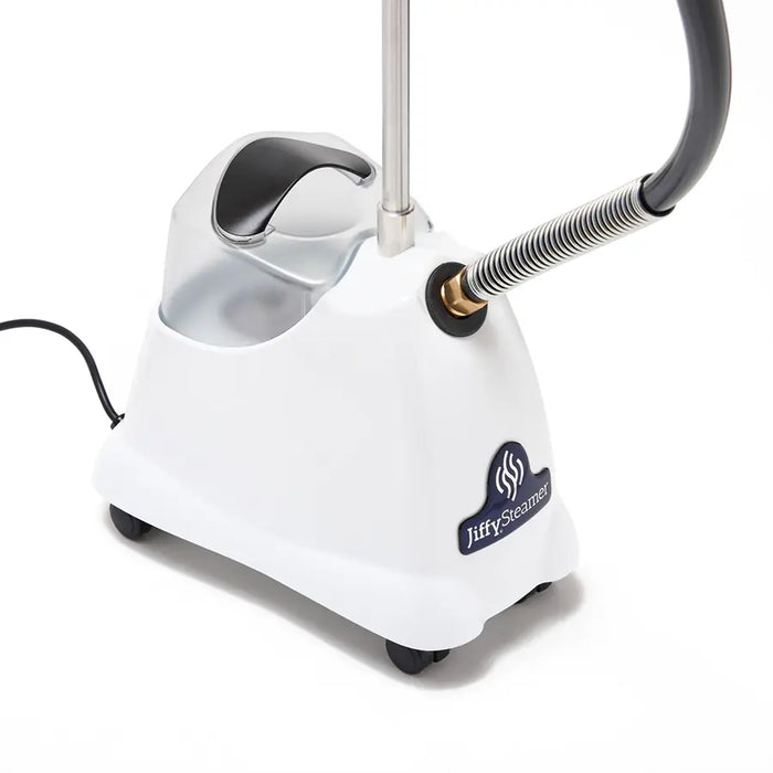 Jiffy 1241 J-2000W Wig Steamer base with water tank, hose connection, and durable rolling design