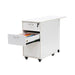 Kangaroo Adelaide Sewing Cabinet K4731 with open middle drawer displaying thread storage tray and spacious ash white design.