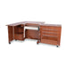 Empty Kangaroo Wallaby Electric Sewing Cabinet in Teak showing storage compartments and workspace layout.
