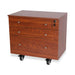 Kangaroo Joey Storage Cabinet in Teak K7805 with three drawers and locking top drawer on heavy-duty casters for sewing and craft studio organization.