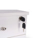 Close-up of locking top drawer on Kangaroo Joey Storage Cabinet in Ash White K7811 with included keys.