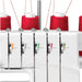 Close-up of color-coded auto tension dials on SINGER Professional 5 14T968DC serger for precise 5-thread stitch control