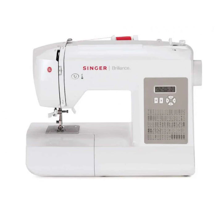 SINGER Brilliance 6180 computerized sewing machine front view with LCD screen and stitch selector