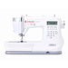 SINGER Elite CE677 computerized sewing machine front view with LCD display, stitch selection keypad, and extended sewing table on white background