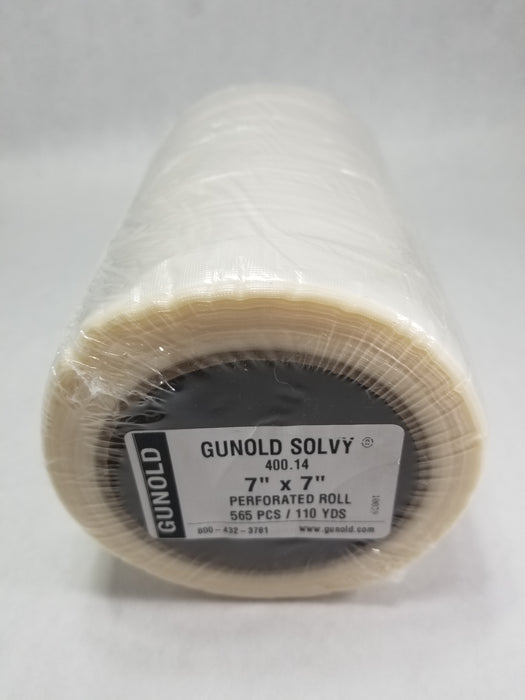 WATER SOLUBLE - GUNOLD CLASSIC SOLVY - 20 MIL. - 7" X 7" X 110 YD. PERFORATED ROLL - 565 PCS [400.14, 7-A-1-2]